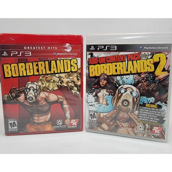 PS3 Borderlands Greatest Hits & Add-On Content Pack Borderlands 2 New Sealed PS3